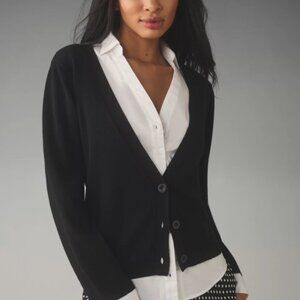 NWT English Factory Mixed Media Cardigan Sweater Size Large